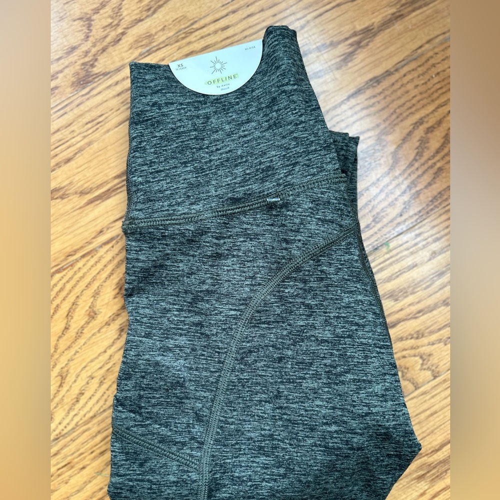 Offline by Aerie Green Heathered High Rise Huggers Leggings XS